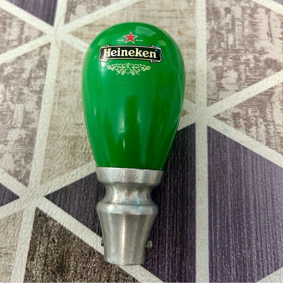 Vintage Green Heineken Keg Draught Tap Short Handle Red Star - Picture 3 of 6